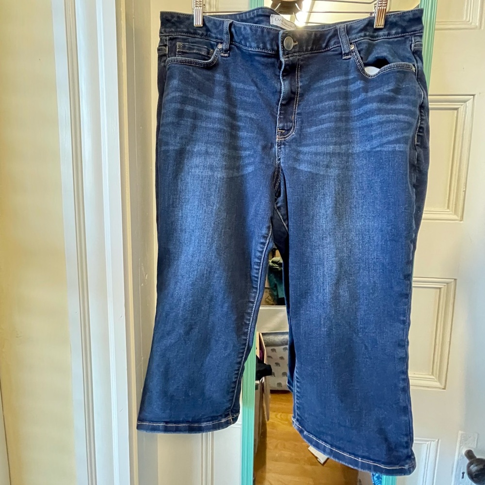 Size 20 Lane Bryant Mid Rise Super Stretch Skinny Pedal Capri Denim